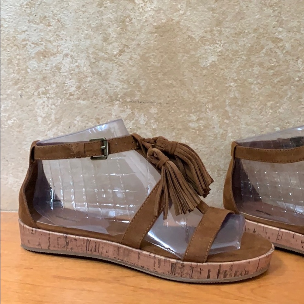 Faux Suede Boho Tassle Sandals